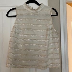 ❣️GONE TOMORROW❣️ White vintage beaded blouse